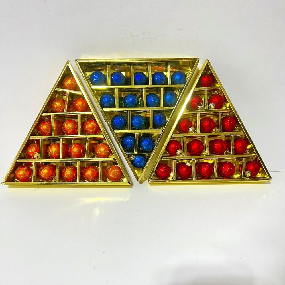 Vintage Glass Mini Christmas Ornaments – 3 Sets (45 Pieces) Collectible - Picture 5 of 14
